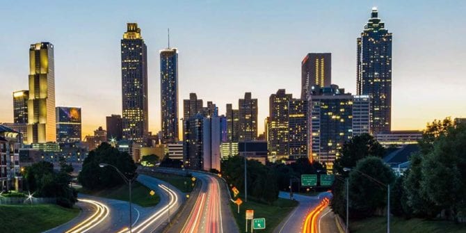 city landscape at night