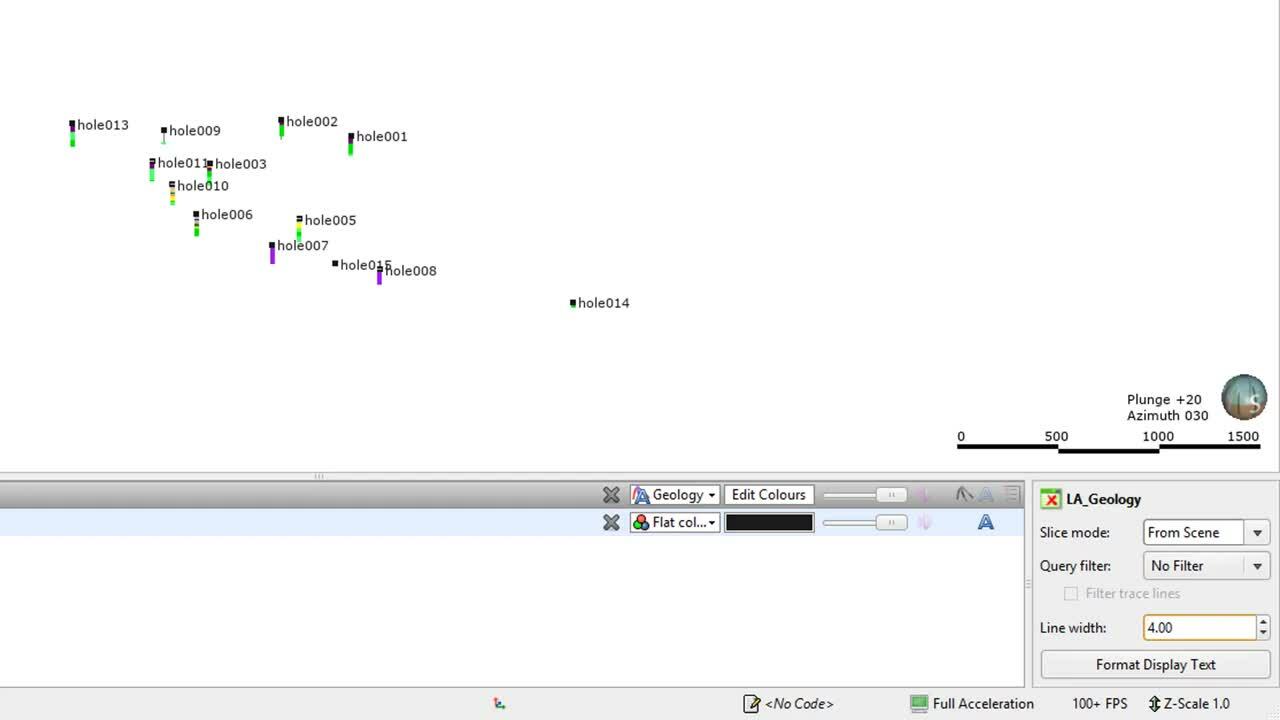 Visualising Borehole Data in Scene