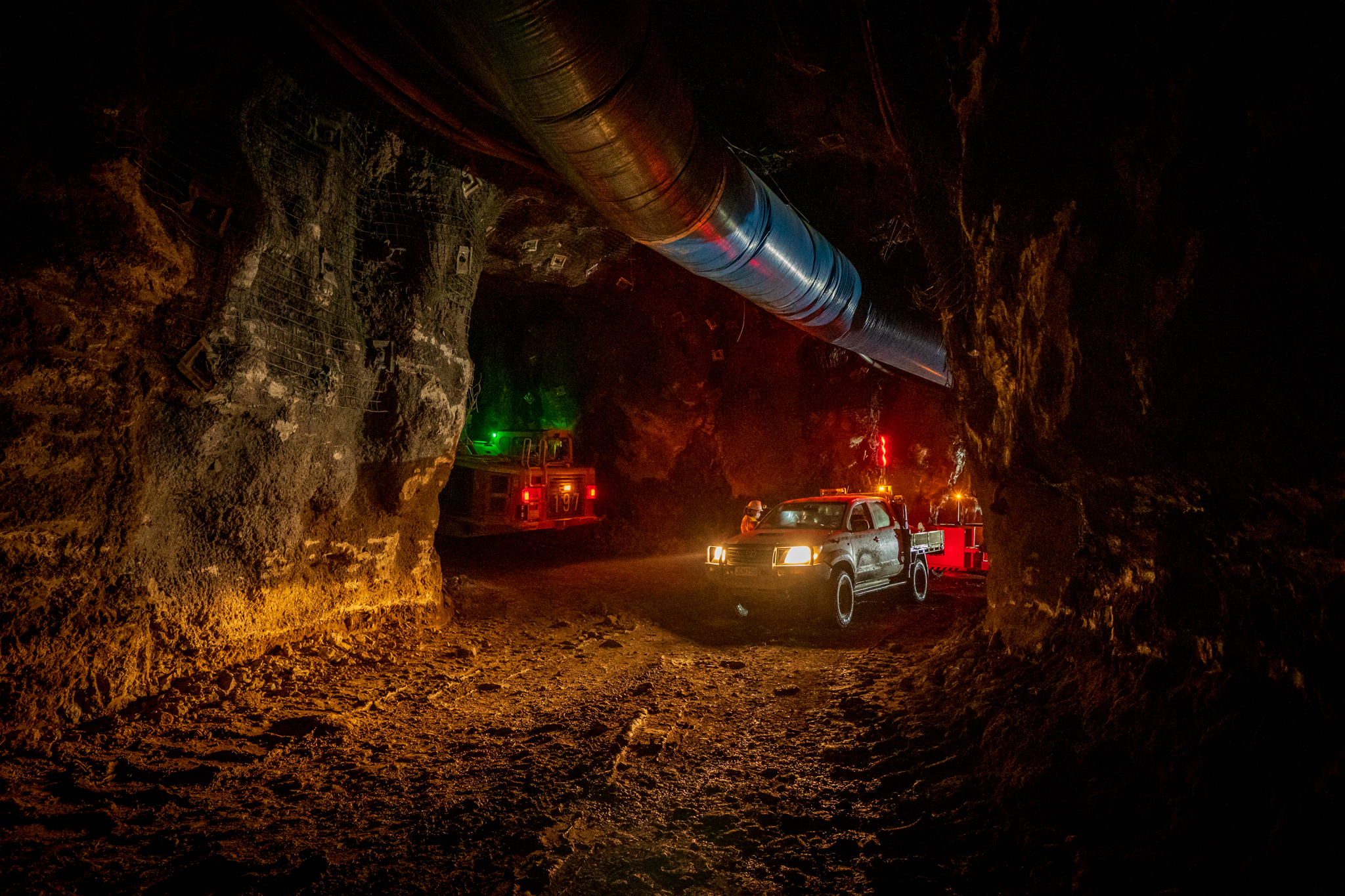 Miners working underground