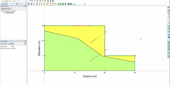 GeoStudio 2019: dibujo y definición de refuerzos