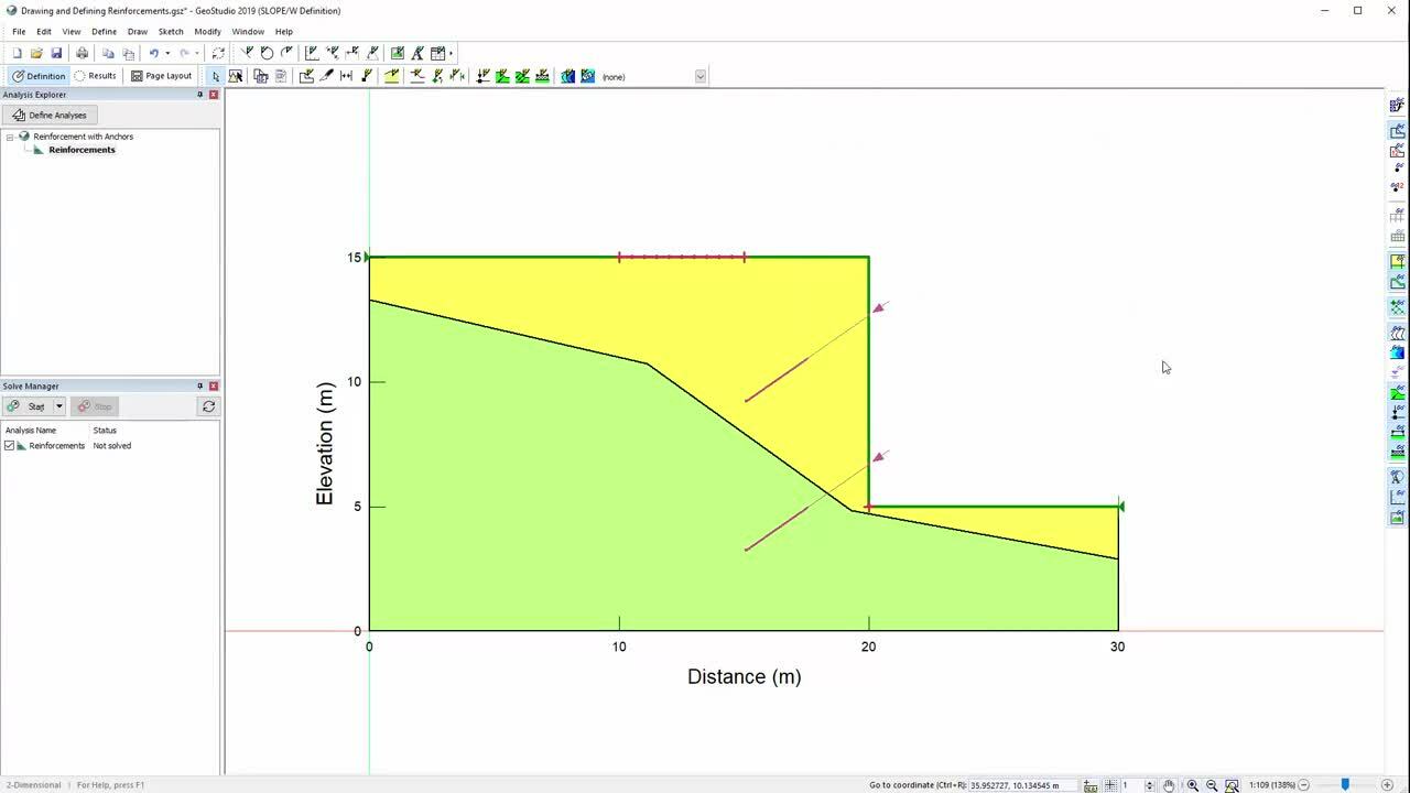 GeoStudio 2019: Drawing and Defining Reinforcements