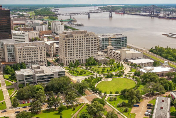 An aerial pictire of Baton Rouge, the capital city of Louisiana