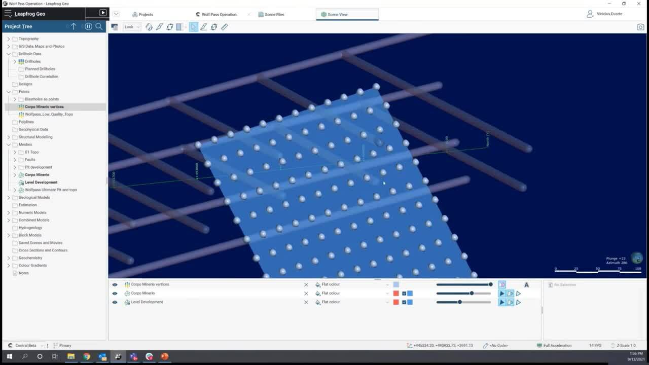 Fluxo de trabalho para programação de sondagem em leque utilizando Leapfrog Geo