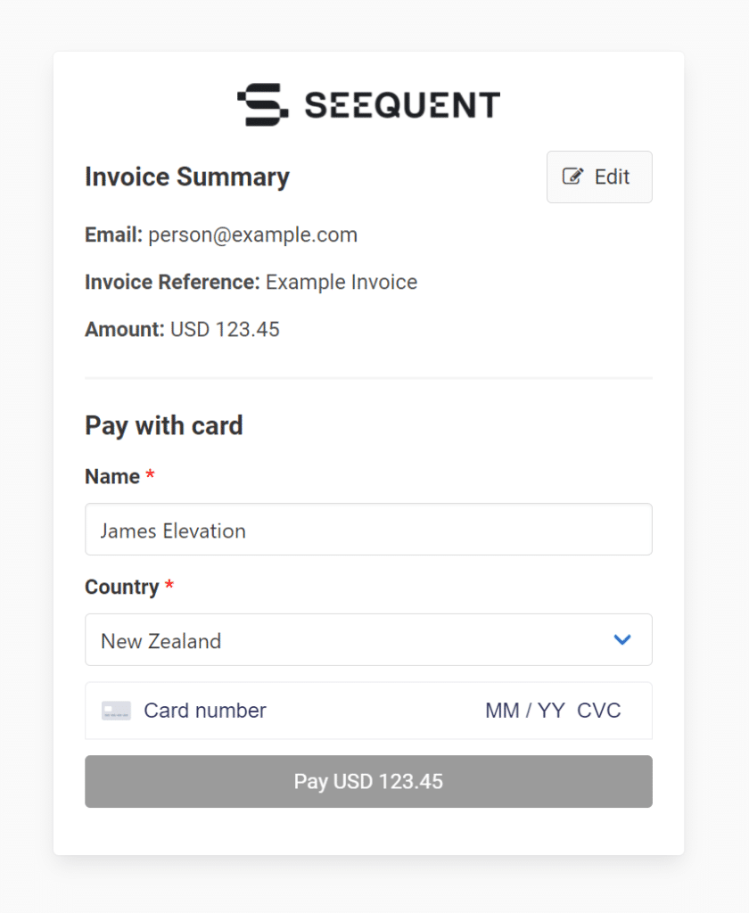 Pay your Seequent Invoices using your company Credit Card