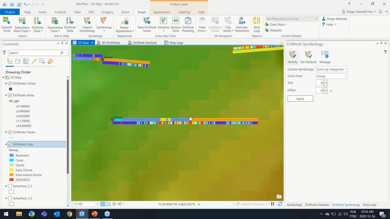Target for ArcGIS Pro 2.2 – Melhorias na visualização e interpretação de dados de sondagem 