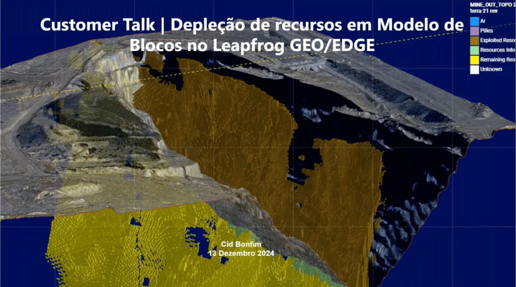 Depleção de recursos em Modelo de Blocos no Leapfrog GEO/EDGE