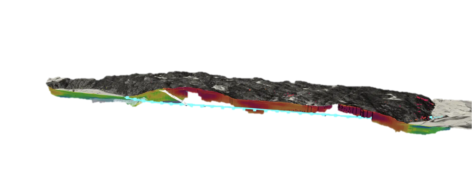 proyecto de túnel con delimitación geológica