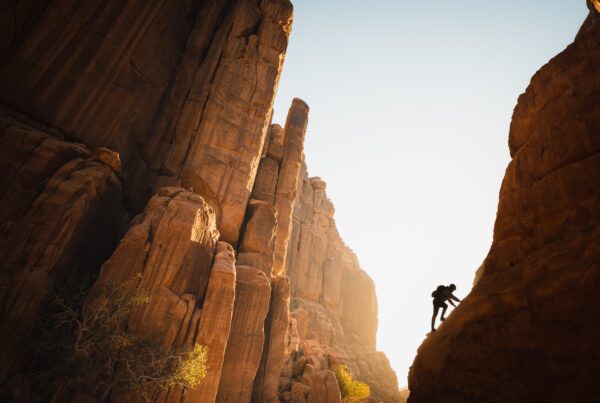 A picture of a person hiking
