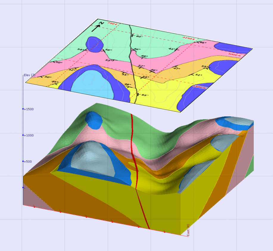 3D geological mapping: From 2D GIS maps to 3D modelling