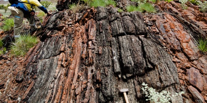 Geologist at work