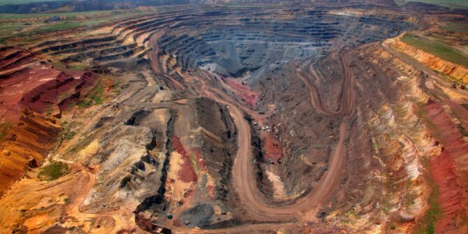 a photo of an open-cast mine
